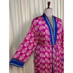 Recycled Silk Sari Women's Boho Chic Vintage <b>Beach</b> Cover Dress <b>Robe</b> for Resort Wear Gypsy House Kimono for Lounge Swimsuit - Product Image 6