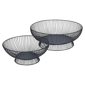 Panier à fruits en fil métallique noir avec poignée, organisateur de rangement décoratif pour comptoir de cuisine, pour produits et légumes, présentoir pour la maison - Product Image 3