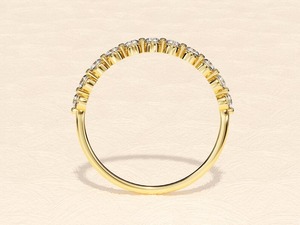 Anillo de diamantes de moissanita de Plata de Ley 925, banda de aniversario, Juego de puntas de 0,55 CT, anillo de aniversario de diamantes, aniversario de moissanita - Product Image 3