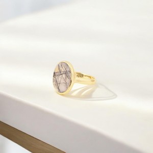 Bague plaquée or 18 carats faite à la main pierre précieuse rutile noire naturelle 925 bijoux de réglage de lunette en argent sterling pour elle - Product Image 3