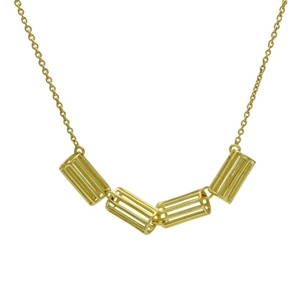 Collares con Colgante de Latón Hechos a Mano por Soumya Creations, Cadena de Eslabones Geométricos, Chapados en Oro, Estilo Vintage para Uso Diario, Rajasthan - Product Image 1