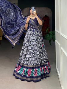 Tussar Silk and Diktat Print Foil Work cousu avec Can Can Navratri Collection - Product Image 2