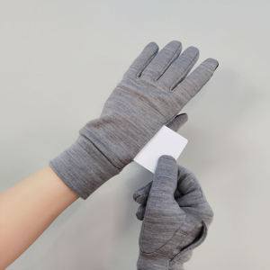 Luxury Quality Gray Color Wool Light Touch Screen Winter Thermal <b>Fleece</b> <b>Lined</b> <b>Gloves</b> for Unisex - Product Image 6