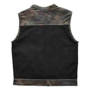 Gilet en cuir réversible de style vintage pour hommes personnalisable motif solide coupe-vent respirant fermeture à glissière pour la saison d'hiver - Product Image 2