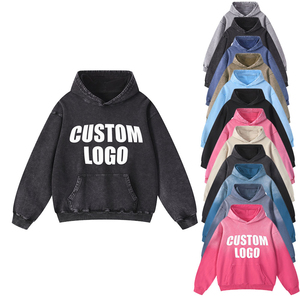 Custom Logo High Quality <b>Acid</b> Washed Blank Hoodies 500 Gsm <b>Drop</b> Shoulder Unisex <b>Acid</b> Wash Hoodie 2025 - Product Image 1