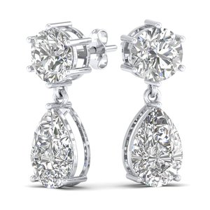 REYES Offre Spéciale CVD Poire Cut 9.5 Carat Lab Grown Diamond Boucles d'oreilles de luxe en argent sterling 925 Déclaration Fine Jewelry for Women - Product Image 1