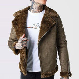 Veste en cuir pour hommes confortable et souple High Street livraison rapide taille régulière saison d'hiver veste en cuir de motard pour hommes - Product Image 3