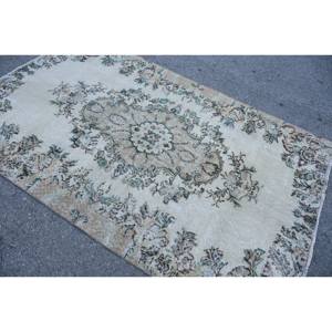 Alfombra clásica de lana de retazos verde Beige 4,8X7,6 pies diseño Aubusson turco para sala de estar pasillo de noche rectángulo de látex - Product Image 2