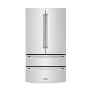 Electrodoméstico Eléctrico de Calidad de 36 Pulgadas 22.5 Cu. (Cuartos de galón) Refrigerador de puerta francesa de profundidad reducida con dispensador de hielo, descongelación automática y control por aplicación para hoteles - Product Image 1