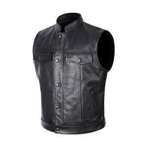 Meilleure vente hommes décontracté hiver sans manches en cuir gilet haute qualité fermeture à glissière respirant coupe-vent imperméable inspiré - Product Image 2