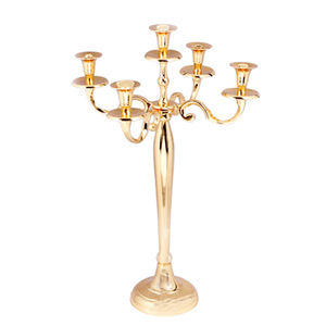 Candélabre de décoration de table de mariage blanc fini métal aluminium à 5 bras décoration de table de maison et de bureau bougeoir taille personnalisée - Product Image 4