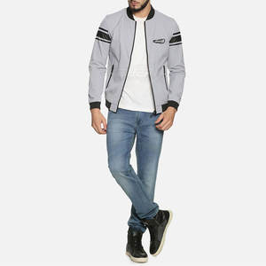 Blouson aviateur en toile coupe-vent formel pour hommes avec col montant et logo avant-nouveau design Street Wear - Product Image 3