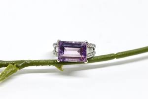 Amethyst Stone Ring 925 Sterling <b>Silver</b> Unique Design Women Ring <b>Solid</b> <b>Silver</b> Jewelry Fashion Jewelry Anniversary Wedding Gifts - Product Image 2