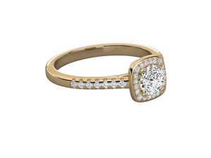 แหวนหมั้นคลาสสิกสำหรับผู้หญิง ประดับเพชรทรงเรเดียนท์คัต ผลิตในห้องปฏิบัติการ ชุบทอง 14K สี E ได้รับการรับรองจาก IGI ผลิตในอินเดีย - Product Image 3