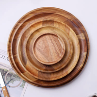 Assiette rectangulaire moderne en bois d'acacia écologique, polie et durable, pour repas occidentaux, petit-déjeuner, pizza, steak, plateau élégant pour la maison