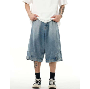 Pantalones cortos de algodón Hip Hop para gimnasio de tendencia de verano, pantalones cortos vaqueros holgados, ropa informal para hombre, pantalones cortos más cómodos, estilo único - Product Image 3