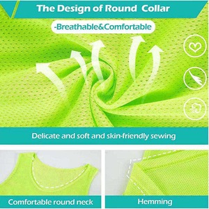 Débardeur personnalisé de qualité supérieure, respirant, sublimé, gilets en maille pour l'entraînement au football, bavoirs de football pour adultes et enfants - Product Image 4