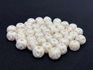 Perles en os blanc sculptées à la main, naturelles, durables, artisanales, fournitures pour la fabrication de bijoux, vente en gros, rondes/plates rondes polies - Product Image 5