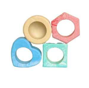 Design attrayant différentes formes ronds de serviette bonne qualité ronds de serviette en résine colorée pour la décoration de table de fête de mariage - Product Image 2