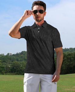 เสื้อโปโลแขนสั้นพิมพ์ลายสำหรับผู้ชาย, เสื้อโปโลแห้งเร็วระบายอากาศได้ดีผ้าถักลายทางสำหรับฤดูร้อน - Product Image 1