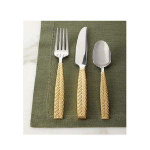 Juego de cubiertos de diseño de aspecto elegante brillante pulido, juego de cubiertos, cuchara, tenedor y cuchillo, acabado de Color dorado, cubiertos, suministros hechos a mano - Product Image 3