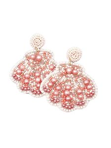 Nouveau coeur blanc conception boucle d'oreille à la main perlée broderie fantaisie luxe à la mode élégant beau haut mignon par Hiba Enterprises - Product Image 5