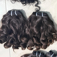 Extensions de cheveux humains vierges 100 % indiens, alignés sur la cuticule, double trame machine, bouclés style bébé, couleur claire