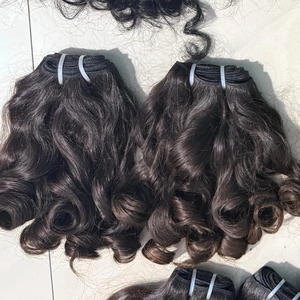 100 por ciento templo indio cutícula alineada extensiones de tejido de trama de cabello humano bebé rizado Color claro sin procesar cabello Natural suave - Product Image 1