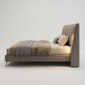 Estrutura de Cama King Size com Design Flutuante que Economiza Espaço, Cabeceira Ultrafina Estofada em Couro Fosco e Pernas Ocultas - Product Image 4