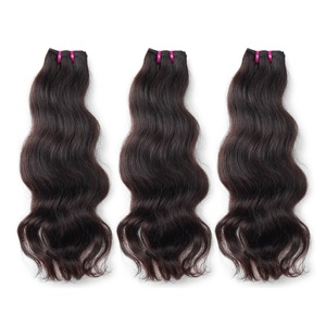 100% naturel indien Remy Extensions de cheveux ondulés faisceaux de l'Inde Temple vente de cheveux bruts - Product Image 1