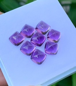 Ametista Natural Súper Limpia, Cabujón Tipo Cojín, Gema Suelta de la India, Gemas Mehrajudin, 6x6mm, 2-4 Quilates, Encerada/Aceitada - Product Image 4