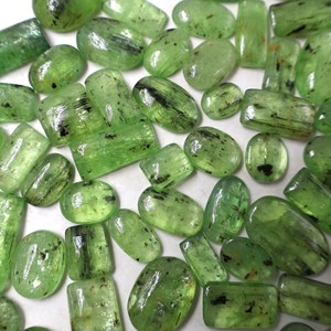 Cabujón de cianita verde profundo Natural hecho a mano, piedra preciosa genuina suelta con efecto curativo, forma mixta, fabricación de joyas, lote incluido - Product Image 4