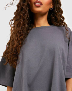 Wholesale 100% Cotton Oversized <b>T</b>-<b>Shirt</b> <b>Women</b> Custom 3D Logo Puff Print <b>Loose</b> Fit High Quality 250 GSM Heavyweight Fabric Summer - Product Image 3