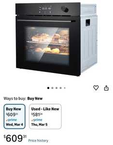 Horno Eléctrico Empotrable de Pared de 24 Pulgadas, 240 V, 70 L, 2.5 C-F, Negro, con Panel Táctil G66D-Q-A-C - Product Image 2