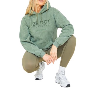 Top Quality Acid Wash <b>Vintage</b> Faded Distressed Women <b>Oversized</b> <b>Sweatshirt</b> Polyester Cotton Winter Casual Solid Pattern - Product Image 4