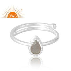 Best Selling 925 Sterling Silver Natural Chocolate <b>Moonstone</b> Gemstone Ring Custom Jewelry For Women Gift For Her - Product Image 3