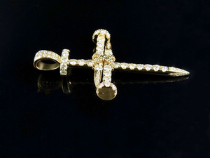 Colgante de moissanita con Cruz de espada en plata de ley con estilo único Hip Hop Iced Out joyería religiosa para hombres y mujeres - Product Image 6