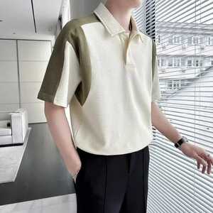 Polo de algodón superligero de alta calidad con adornos contrastantes, Polo para hombre, suéter de punto informal de punto, prendas de punto - Product Image 3