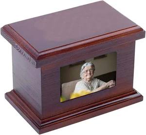 Urnas de cremación de madera modernas hechas a mano de estilo americano, urnas funerarias decorativas para hombres y mujeres - Product Image 5