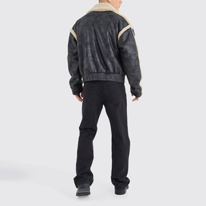 Chaqueta de Invierno de Piel de Oveja Recubierta de Nuevo Diseño, Estilo Motero, Casual, Resistente al Viento - Product Image 4