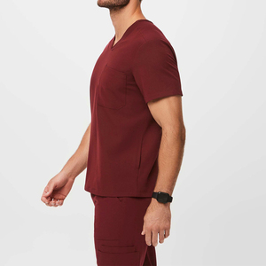 Men <b>Scrub</b> <b>Tops</b> Custom Short Sleeves Needle Detection Seamless Fusing <b>Scrub</b> Uniform Set Nurse Uniforms Clinic Hospital OEM - Product Image 2