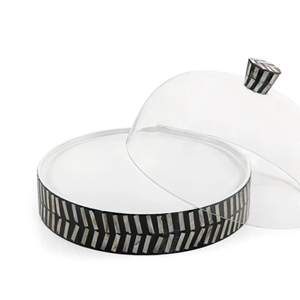 Vente en gros de luxe, plateau de service écologique en acrylique fabriqué à la main avec couvercle en Mica, plateau incrusté de vadrouille pour Eid Arabian Ramadan coffret cadeau - Product Image 3