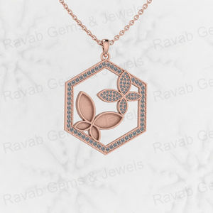 Más vendidos 925 Plata de Ley 26mm Chunky Hexagon Butterfly Semi Mounting Charm Pendant Setting para Resina y recuerdo de cenizas - Product Image 2