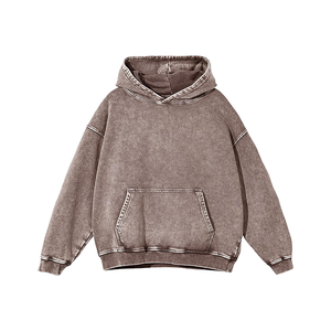 Service OEM, sweats à capuche personnalisés, lavage à l'acide, 100% coton, hiver, uni, imperméable, pull-over, vente en gros, nouvelle arrivée - Product Image 2