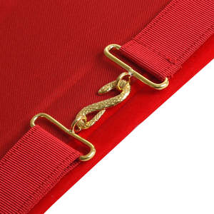 Freemasons Masonic Regalia Past High Priest Royal Arch Chapter Apron Red With Gold Wreath <b>Machine</b> Embroidered Customized Apron - Product Image 5