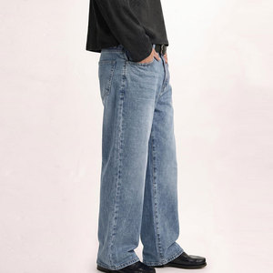 Jeans de travail surdimensionnés pour hommes, pantalons à jambes larges, mode, fournisseur en gros OEM ODM - Product Image 6