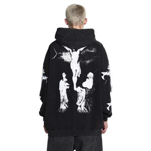 Sudaderas con capucha para hombre con estampado de color sólido con patrón de ropa de calle personalizada - Product Image 4