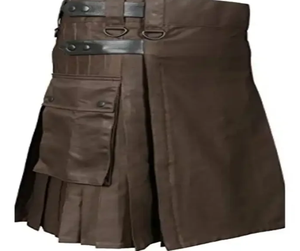 Kilt pour hommes Kilt utilitaire, kilt hybride en jean 100% coton, kilt moderne plissé, kilt d'arrivée pour hommes surron piano batterie ensemble - Product Image 2