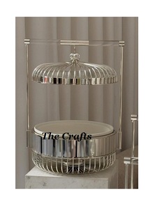 Recipiente para Calentar Comida de Alambre de Hierro y Acero Inoxidable, Estilo Clásico Dorado y Negro, Tamaño y Logotipo Personalizables, Vajilla para Buffet - Product Image 3