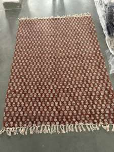 Tiro de algodón moderno hecho a mano indio, decoración ecológica para el hogar con estampado de flores tradicional, bloque de mano impreso - Product Image 4